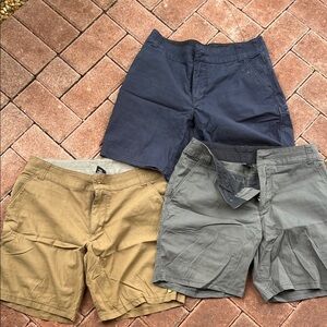 Kuhl Men's Flat Front Shorts in Blue, Tan, and Gray BUNDLE OF 3